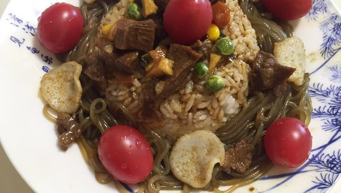 牛舌粉丝捞饭