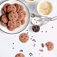 【一食呓语】巧克力曲奇饼干。的做法图解10