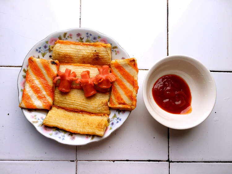 油炸小食（鱼排 蟹排 香肠）的做法