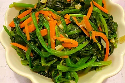 菠菜炒胡萝卜