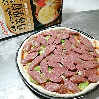 #2021趣味披萨组——芝香“食”趣#自制台湾烤肠时蔬披萨的做法图解7