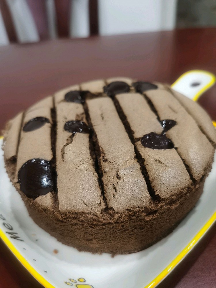 无糖巧克力戚风蛋糕（6寸）的做法