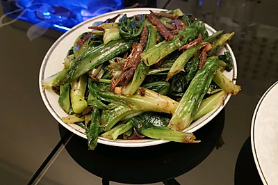 上班族快手菜，豆鼓鲮鱼炒油麦菜