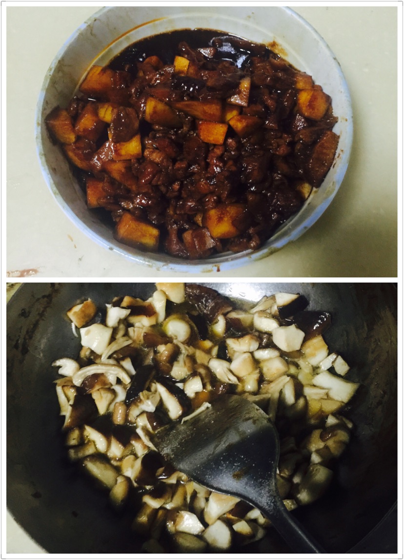 懒人食谱，香菇培根大肉焖饭的做法图解2