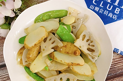 天麻炒藕片