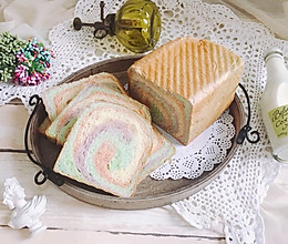 夏日小清新可爱 彩虹吐司面包 给宝宝爱心早餐#相约MOF#的做法