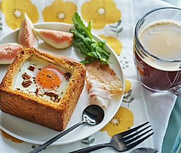 健康早餐｜厚吐司－碧根果芝士烘蛋#“果”然有道#的做法