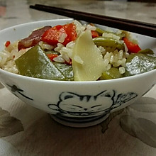 香肠刀豆饭