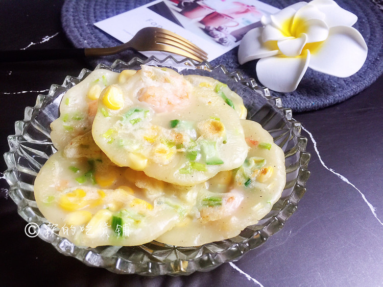 玉米虾仁水晶小软饼的做法