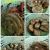 鲍鱼扇贝梭子蟹斑节虾蛤蜊小黄鱼海鲜面的做法图解1