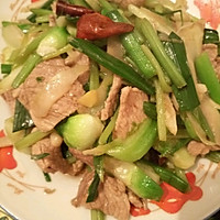 儿菜炒肉片的做法图解3