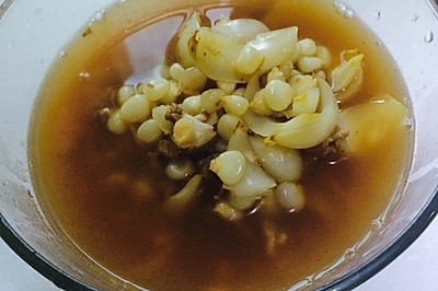 百合玉米肉末汤