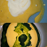 菠菜斑马纹酸奶蛋糕的做法图解3
