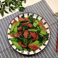 芥兰炒腊肠的做法图解5