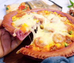 #pick哪种真芝味-瀑布拉丝#紫薯香肠披萨的做法