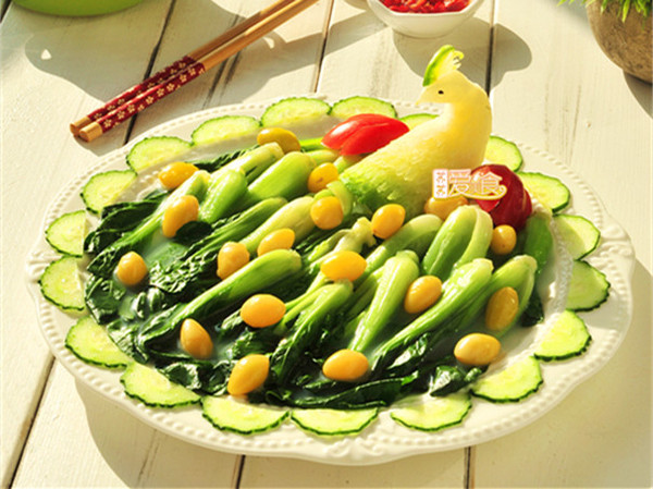 【孔雀开屏白果油菜】
