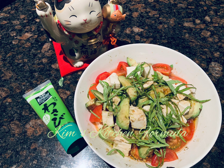 西红柿牛油果豆腐芥末沙拉的做法