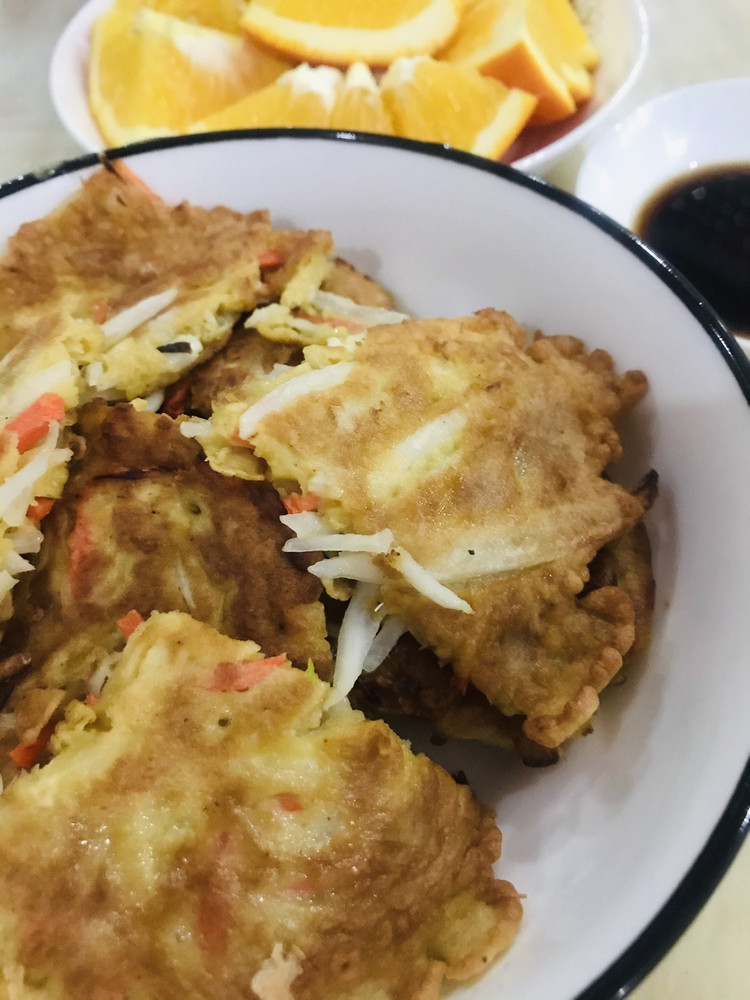 冬季简易晚餐之萝卜饼的做法