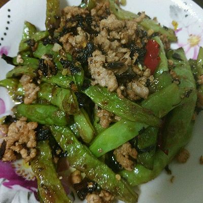 干煸四季豆，梅干菜炒四季豆