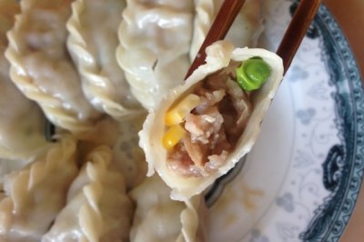 冬菇玉米豌豆饺子