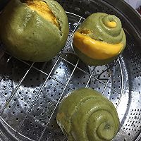健康营养好看又好吃的菠菜南瓜树叶大馒头的做法图解18
