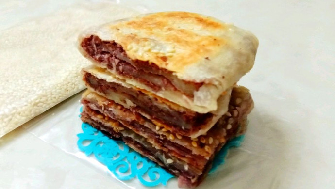 千层豆沙饼