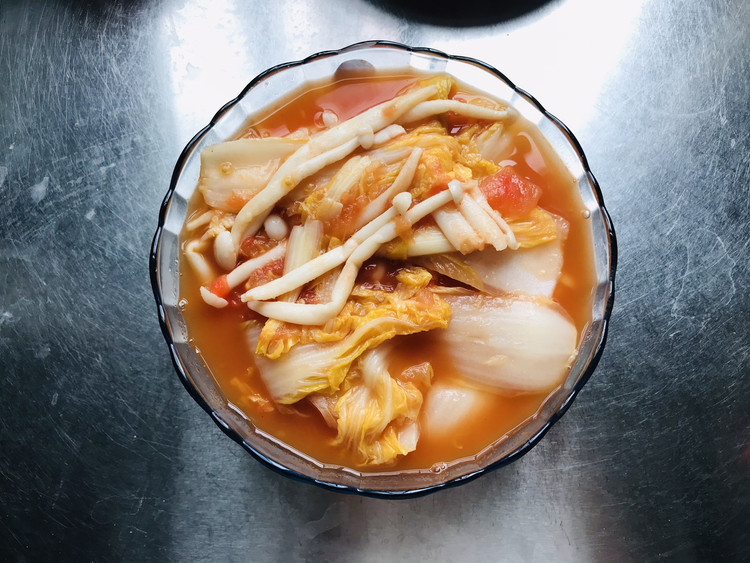娃娃菜海鲜菇的做法