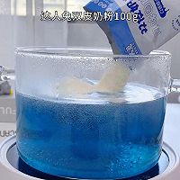 蝶豆花双皮奶 海蓝奶冻 奶乎乎 滑溜溜 做法简单的做法图解2
