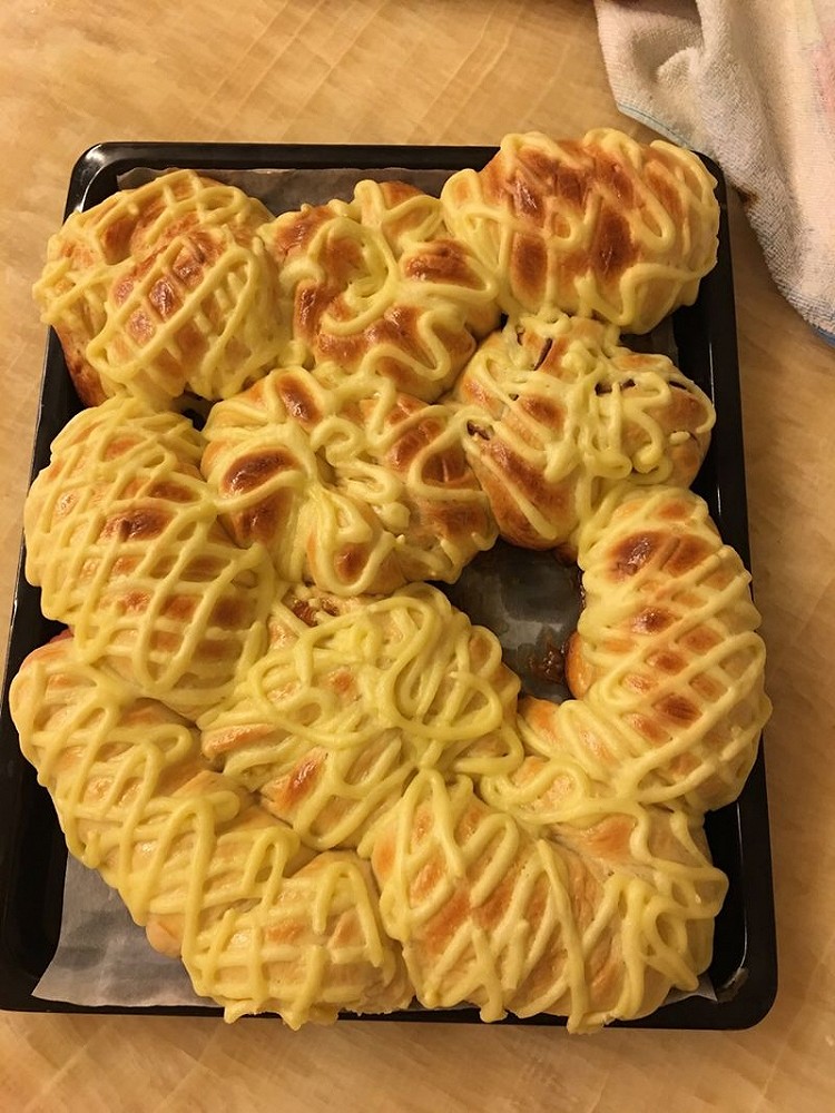 卡仕达花样面包的做法