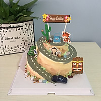 盘山公路小汽车蛋糕的做法图解9