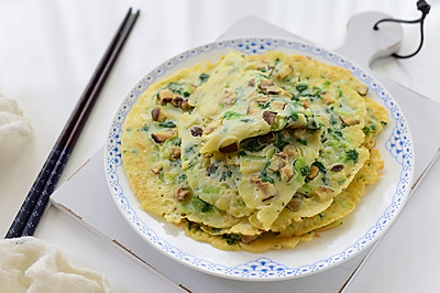 香菇油菜鸡蛋饼