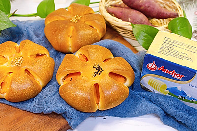红薯花形面包