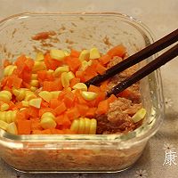 蒸玉米肉饼的做法图解5