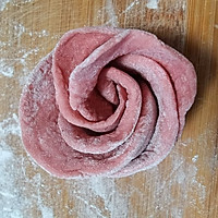 玫瑰花卷（红曲米版本）的做法图解6
