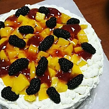 树莓芒果奶油蛋糕