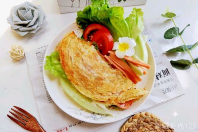 快手自制香脆鸡肉火腿手抓饼