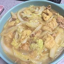 五花肉炖大白菜油豆腐