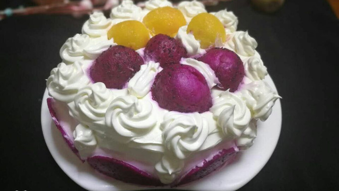 火龙果芒果生日蛋糕