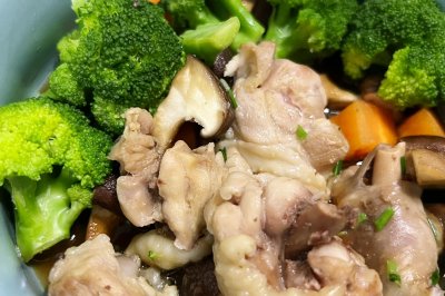少油少盐低脂鸡腿蒸蘑菇