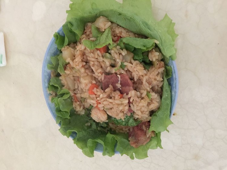 培根虾仁焖饭的做法