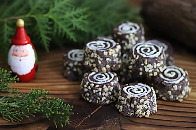 过一个浓浓巧克力味儿的圣诞节吧~树桩饼干