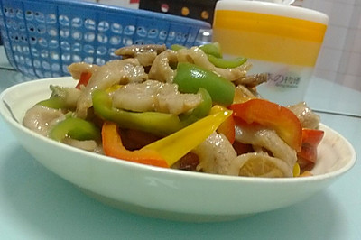 彩椒小炒猪颈肉