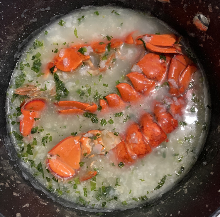 黄油薄荷龙虾尾+泡饭的做法