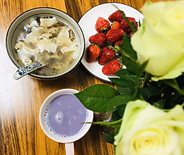 #换着花样吃早餐#紫薯豆浆➕小馄饨的做法