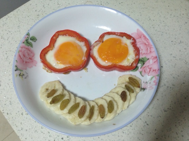 Fried egg with smiley face