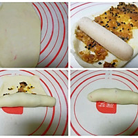 咸蛋黄香葱芝士火腿面包的做法图解4
