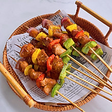韩式彩蔬烤鸡肉串