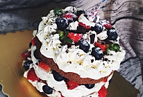草莓蓝莓可可风裸蛋糕#香雪让年更有味#的做法