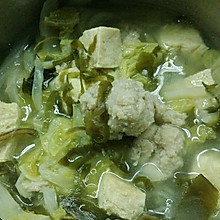 电热杯炖白菜海带冻豆腐猪肉丸