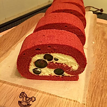红丝绒蓝莓蛋糕卷